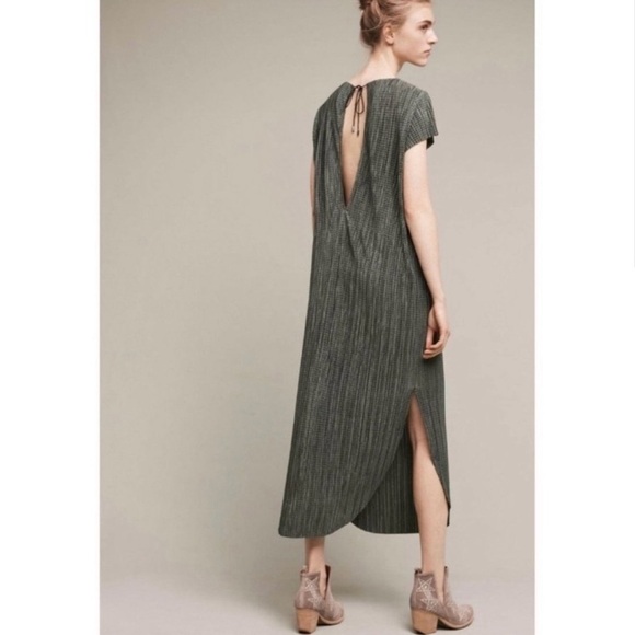 Anthropologie Dresses & Skirts - Sabina Musayev Anthropologie Textured Renaissance Green Maxi Dress Tie Closure